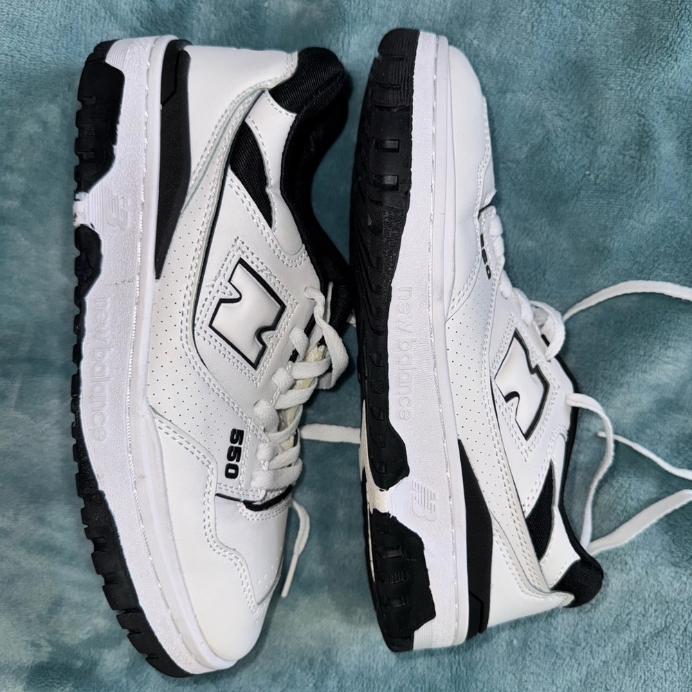 New Balance White and Black 550